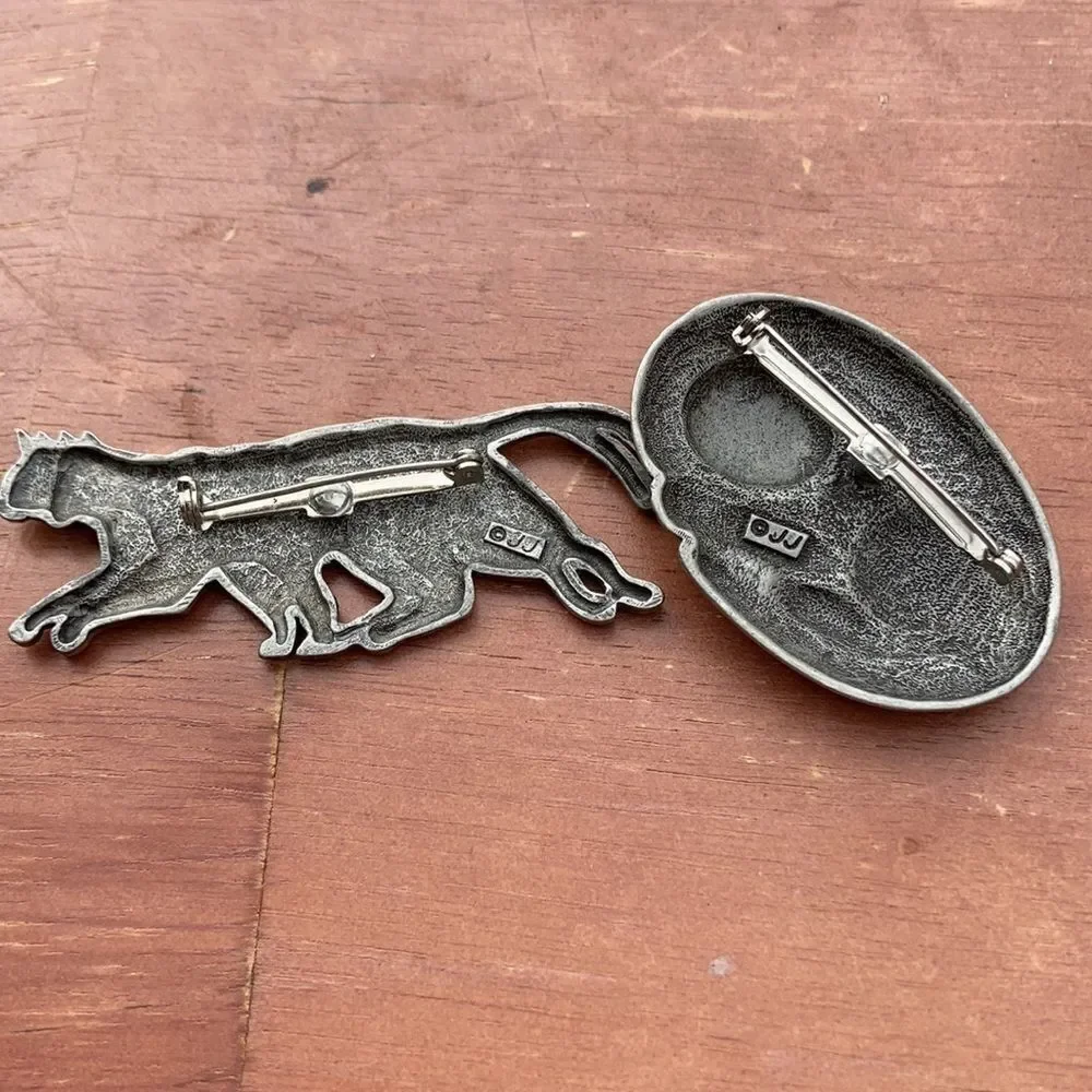 TWO!! JJ Signed cat brooches - Picture 6 of 8
